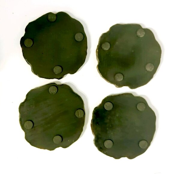 Vintage Resin Coasters Western Cowboy Praying Design Set Of 4 - Picture 3 of 3